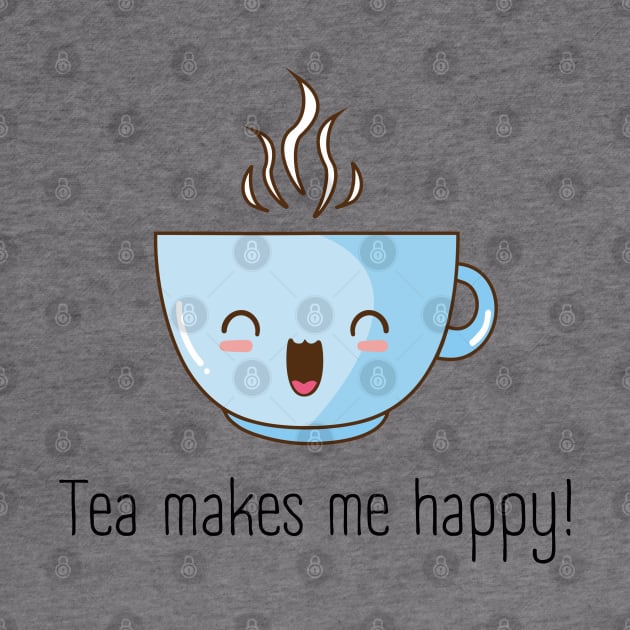 Tea makes me happy by CuppaDesignsCo